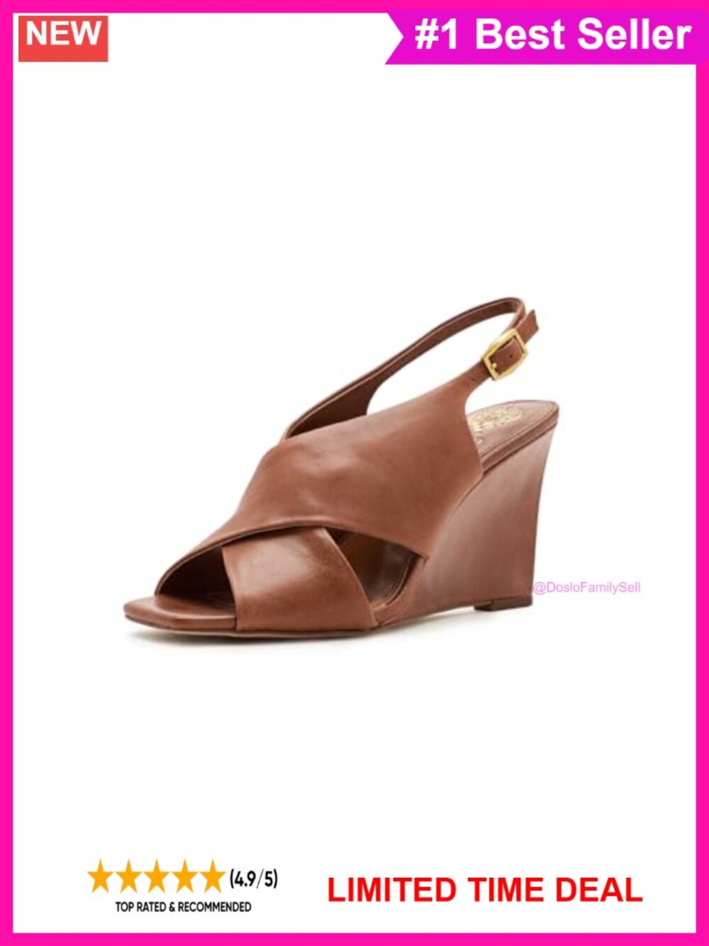 Leather Criss-Cross Wedge Sandals Slingback Buckle Evening Open Toe
